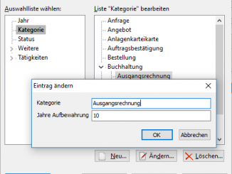 Im Office Manager 18.0 können die Aufbewahrungsfristen definiert werden.