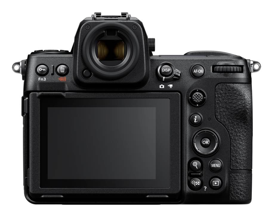 Die Rückseite der Nikon Z 8 mit angelegtem Display.