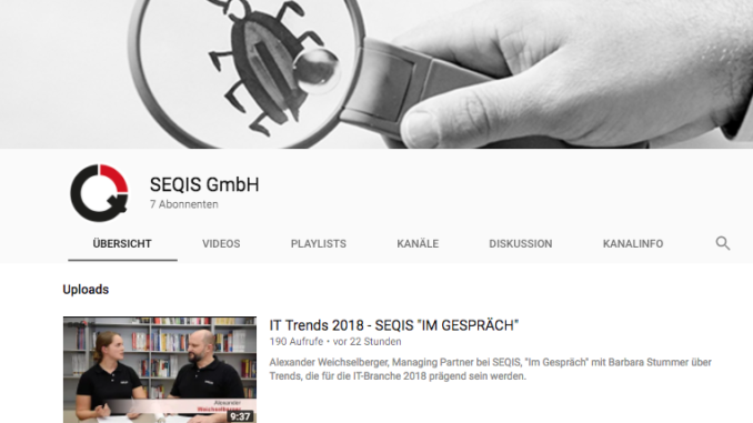 Videoblog von SEQIS: Anfang ist gemacht (c) YouTube